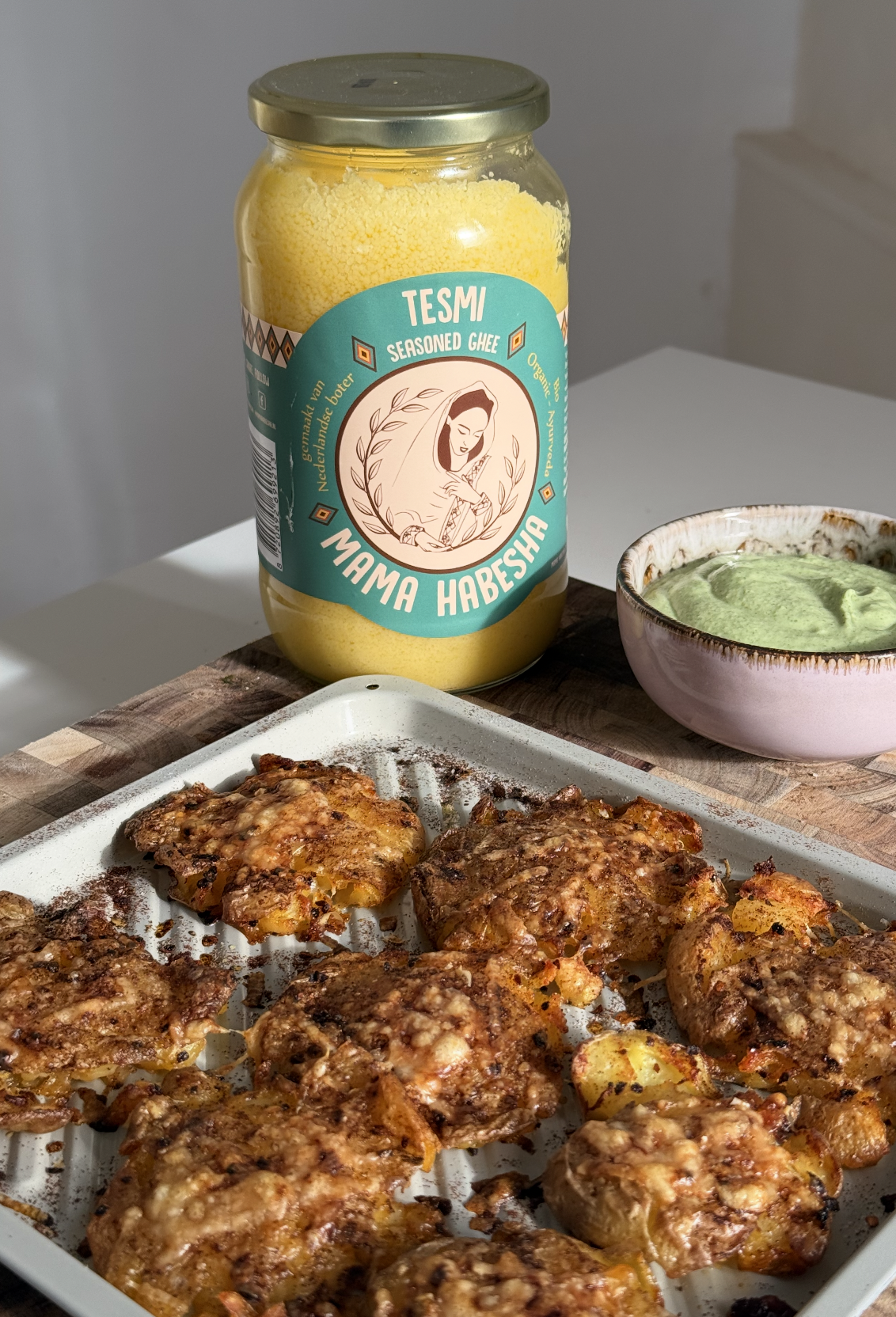 Crispy smashed potatoes